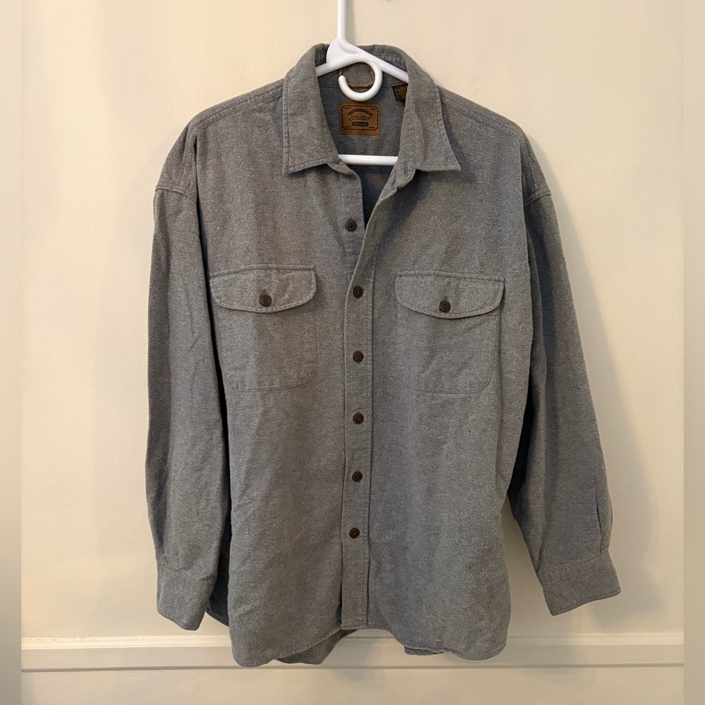 St John’s Bay Men’s Heavy Weight Chambry Shirt -Gray -Sz XL
